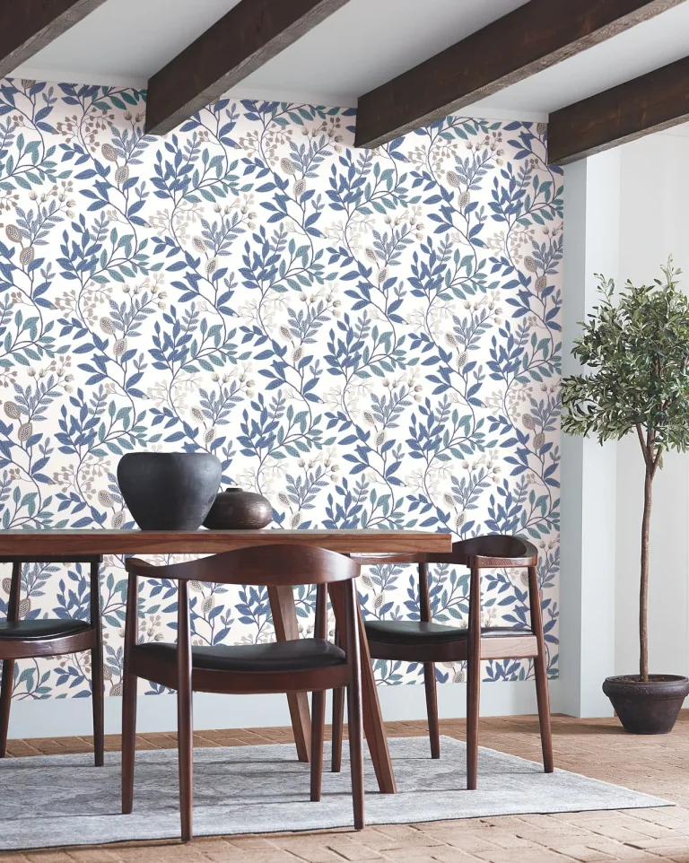 Eden Retreat Wallpaper - White/Blue — Ảnh 3