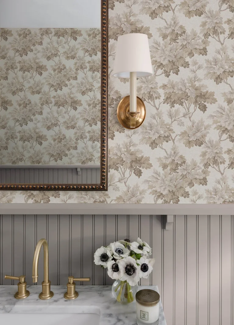Oakcliff Leaf Trail Wallpaper - Taupe — Image 2