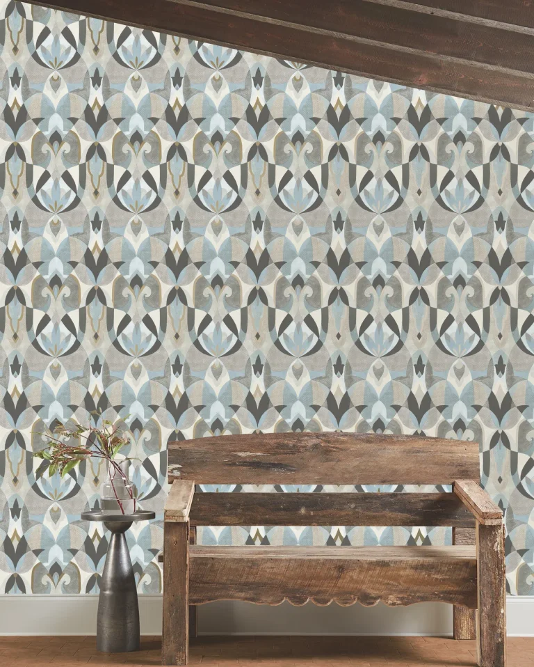 Malta Wallpaper - Neutral/Blue/Gold — Ảnh 3