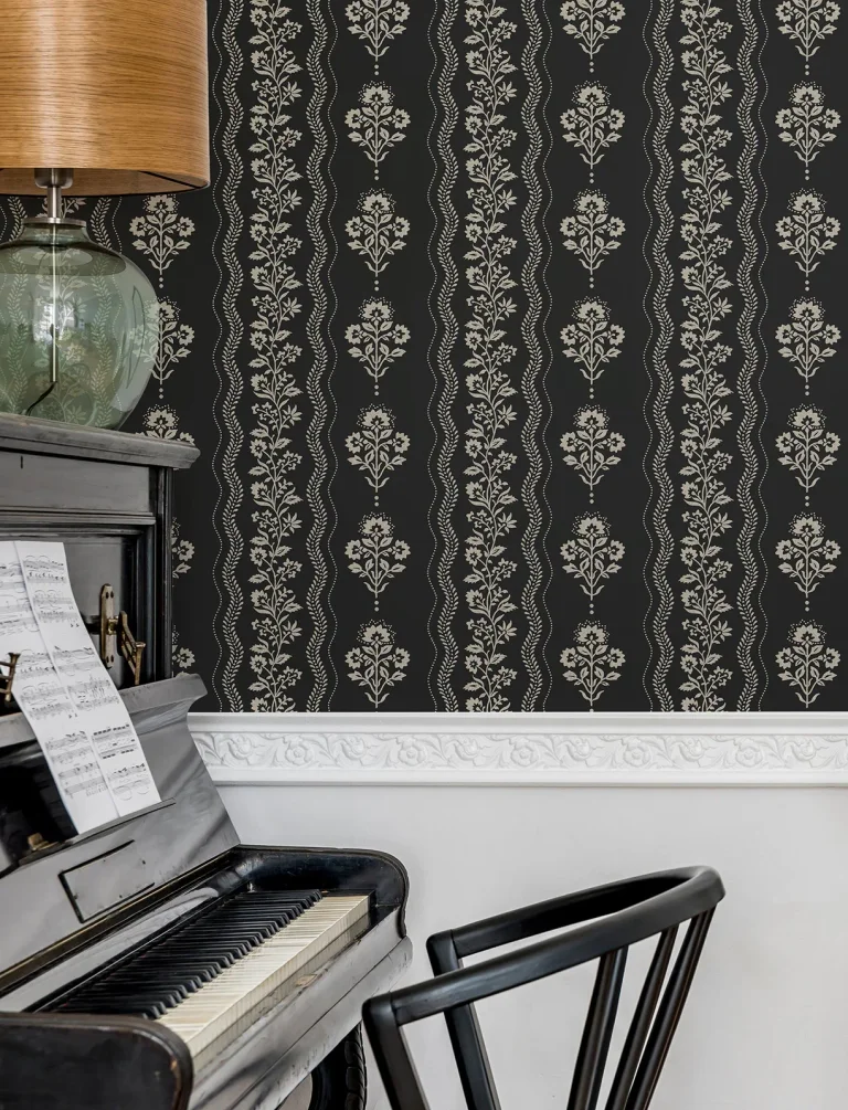 Chesapeake Edith Floral Damask Wallpaper - Light Blue — Image 3