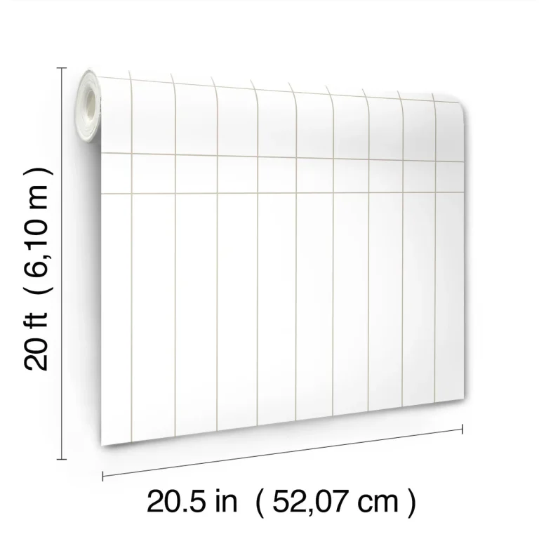 Magnolia Home Linear Gridwork Wallpaper - Linen on White — Ảnh 2