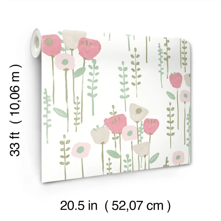 Mabel Floral Field Wallpaper - Pink — Ảnh 6