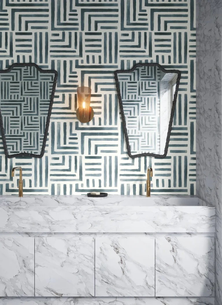 Painterly Labyrinth Wallpaper - Aqua — Ảnh 4