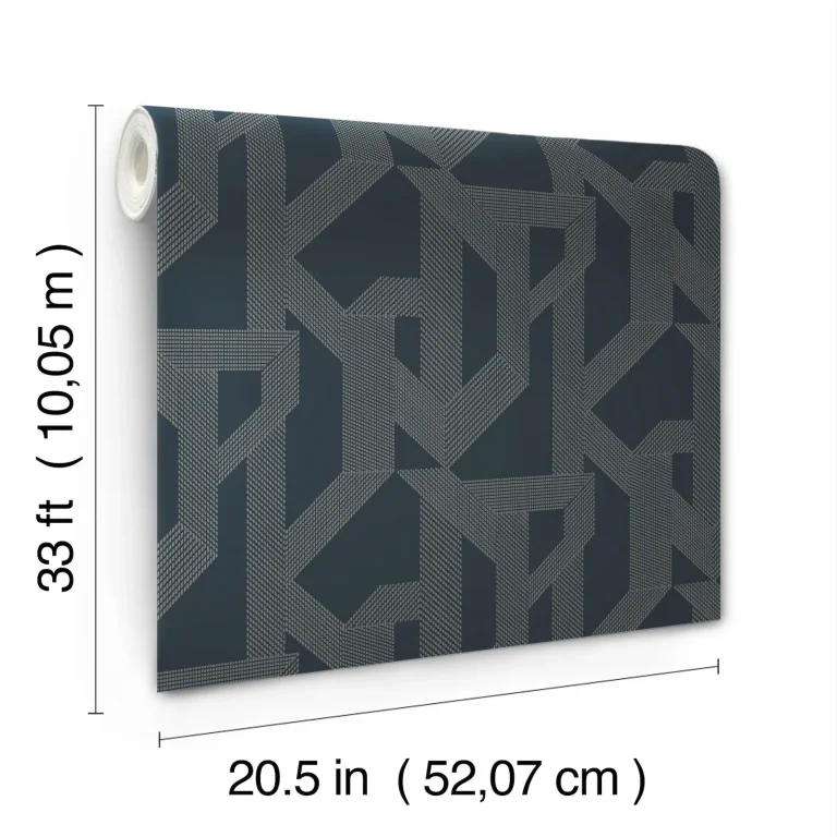 Franz Geometric Wallpaper - Navy — Ảnh 3
