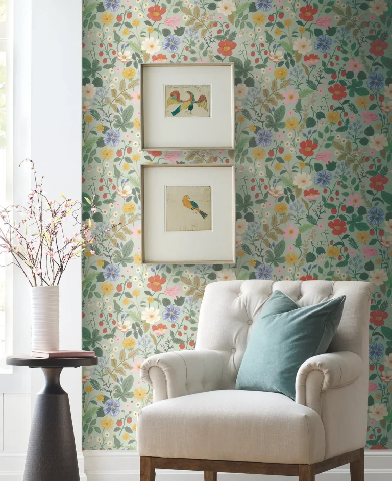 Rifle Paper Co. Strawberry Fields Wallpaper - Mint — Ảnh 2