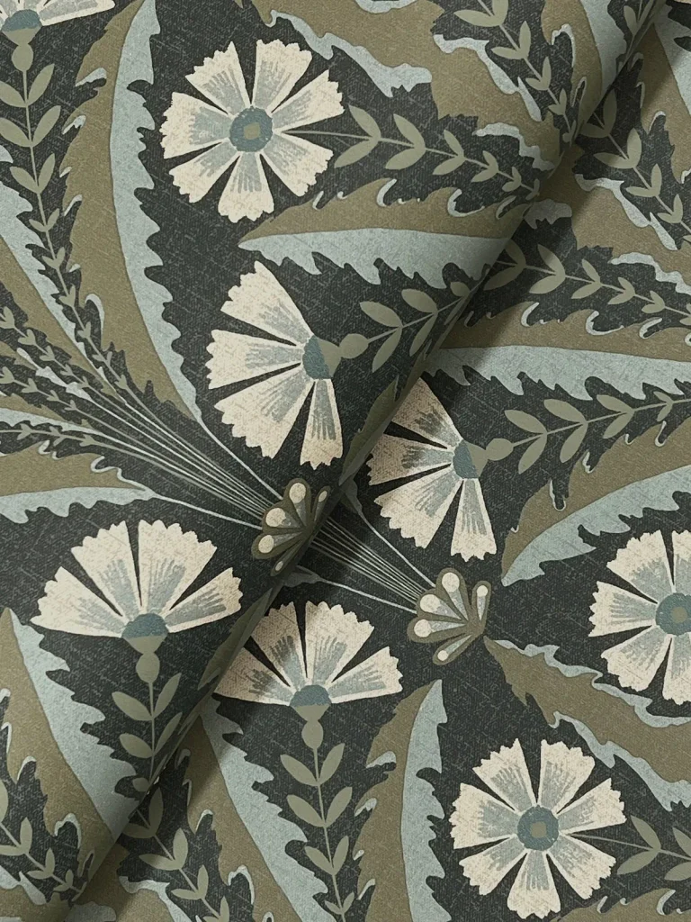 Chesapeake Tap Root Floral Damask Wallpaper - Charcoal — Ảnh 2