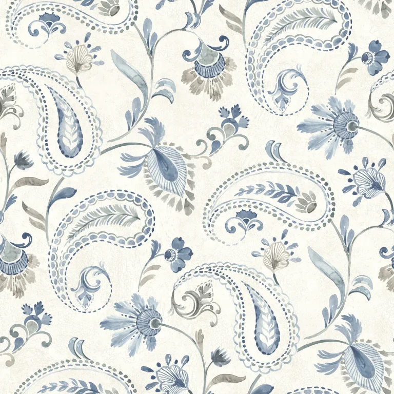 Chesapeake Darlene Jacobean Wallpaper - Blue — Ảnh 3