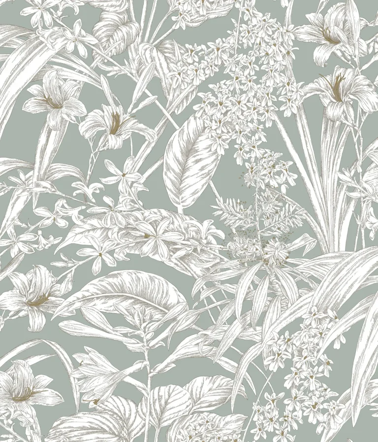 Orchid Conservatory Toile Wallpaper - Seamist/Taupe — Ảnh 3