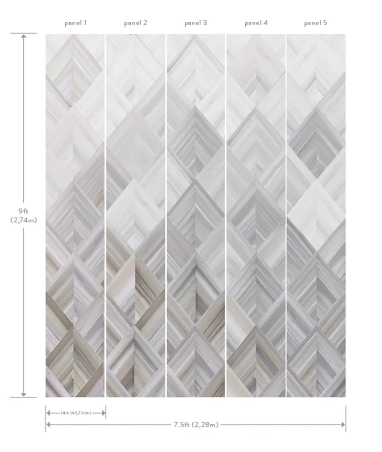 Diamond Parquet Wall Mural - Grey — Ảnh 2