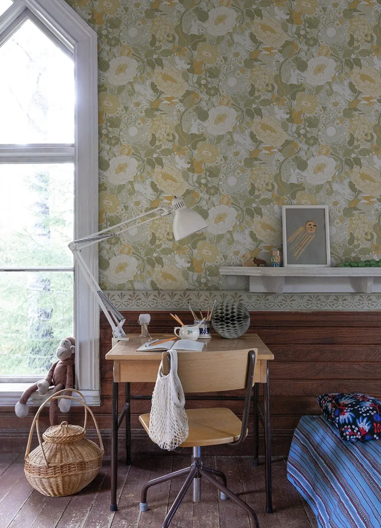 Växa Rabbits & Rosehips Wallpaper - Light Grey — Ảnh 3