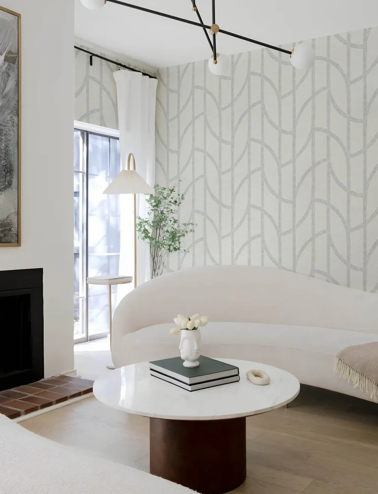 Harlow Curved Contours Wallpaper - Silver — Image 5