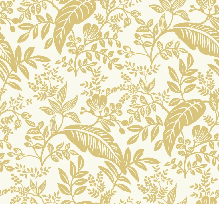 Rifle Paper Co. Canopy Wallpaper - Gold & White — Ảnh 2