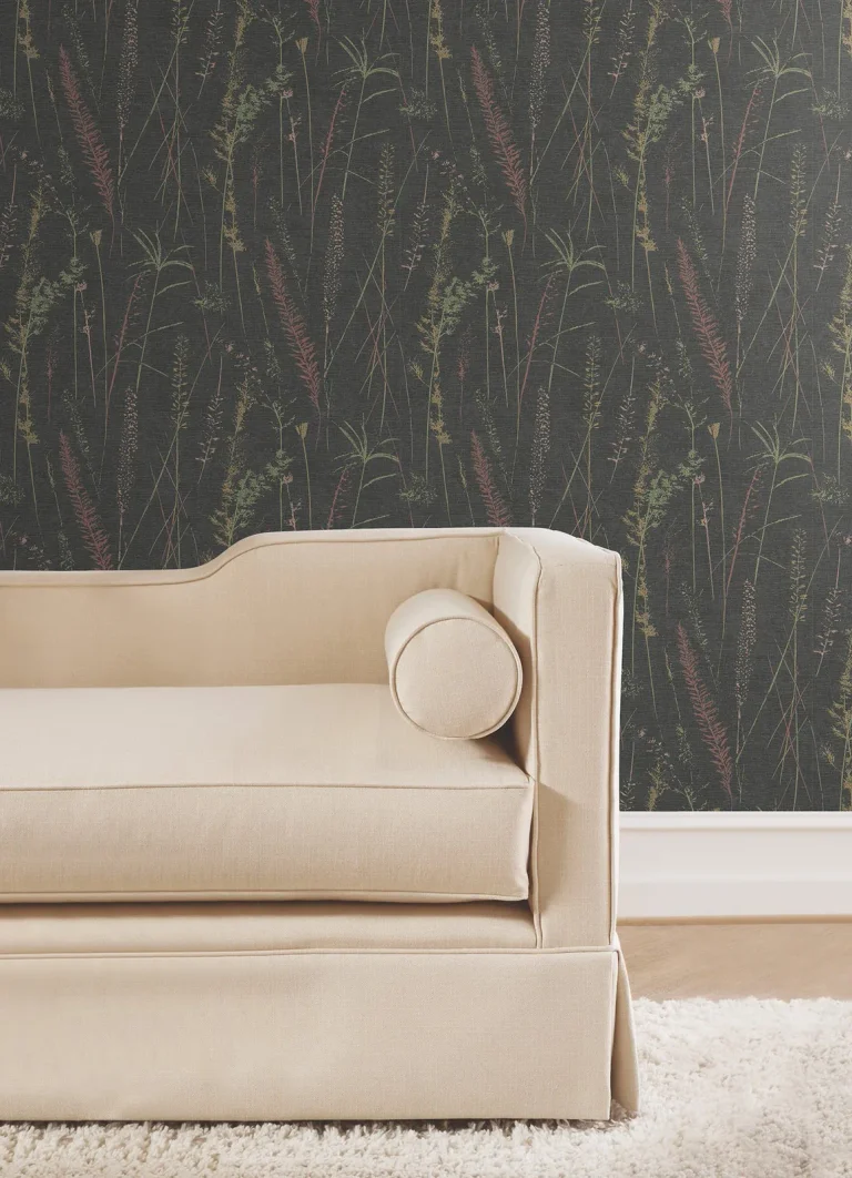 Meadow Splendor Botanical Wallpaper - Black — Ảnh 4
