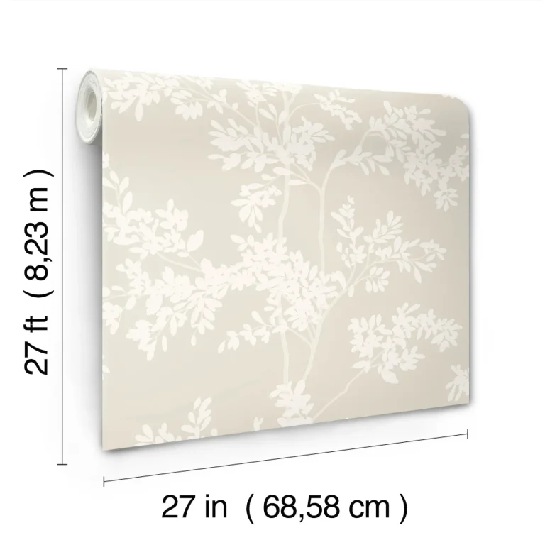 Lunaria Silhouette Wallpaper - Lt. Taupe/White — Ảnh 4