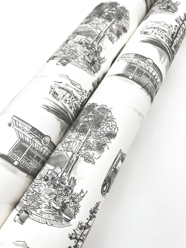 Modern Vista Toile Wallpaper - Black — Image 6