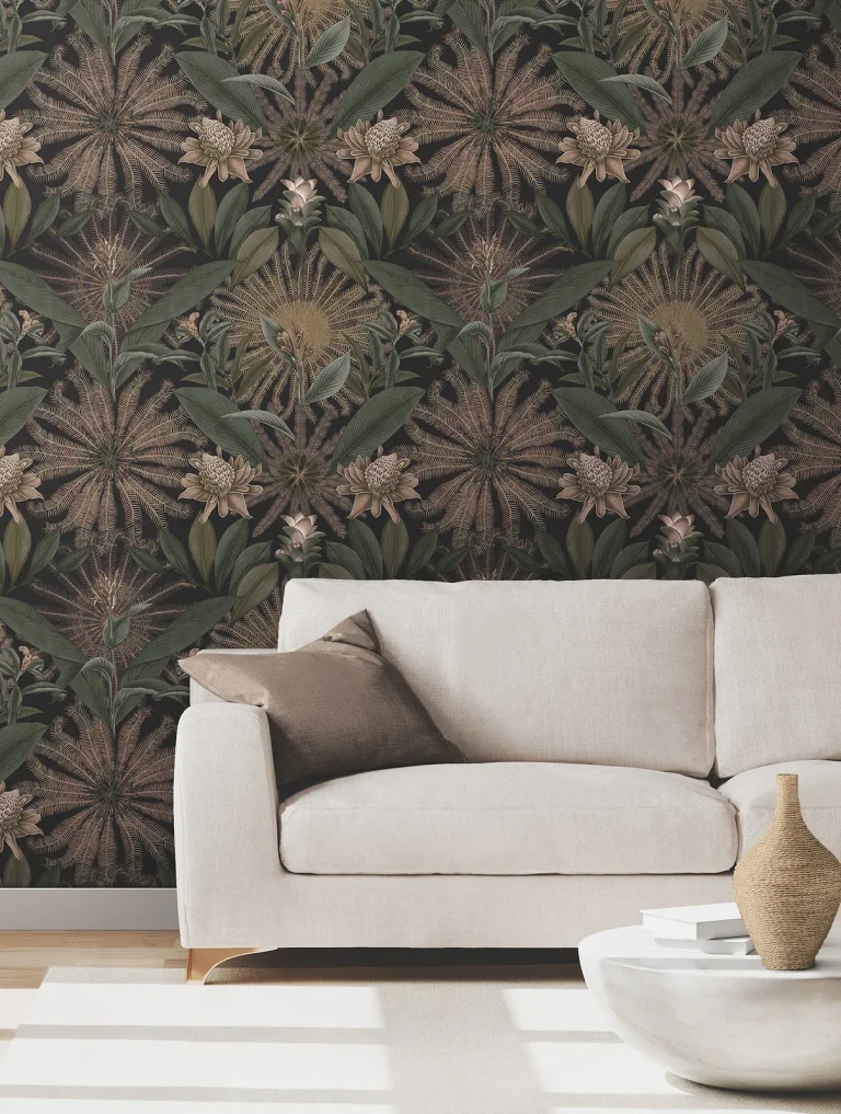 Ronald Redding Enchanted Garden Tropical Wallpaper - Chocolate — Ảnh 3