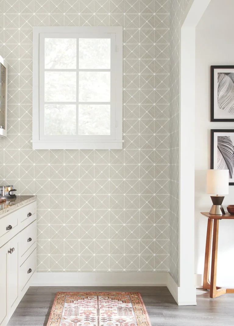 Double Diamonds Peel and Stick Wallpaper - Off-White — Ảnh 4