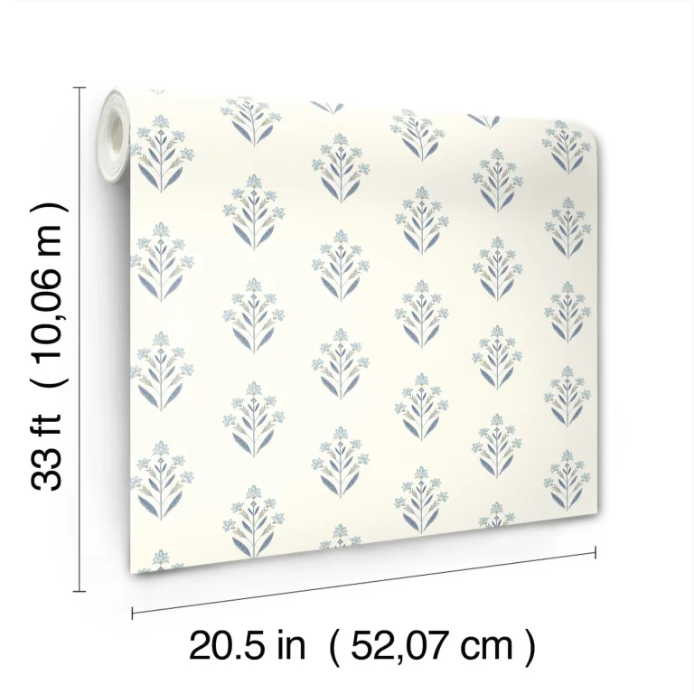 Chesapeake Kova Floral Crest Wallpaper - Blue — Ảnh 3