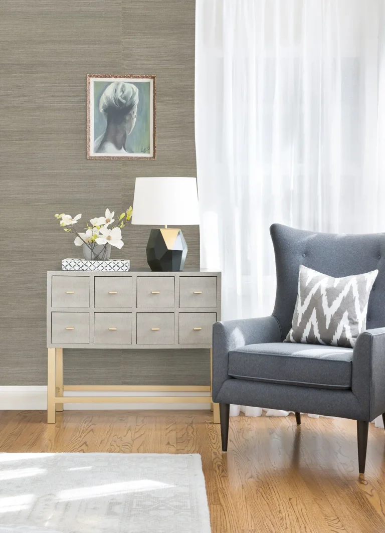 Caihon Sisal Grasscloth Wallpaper - Silver — Ảnh 5