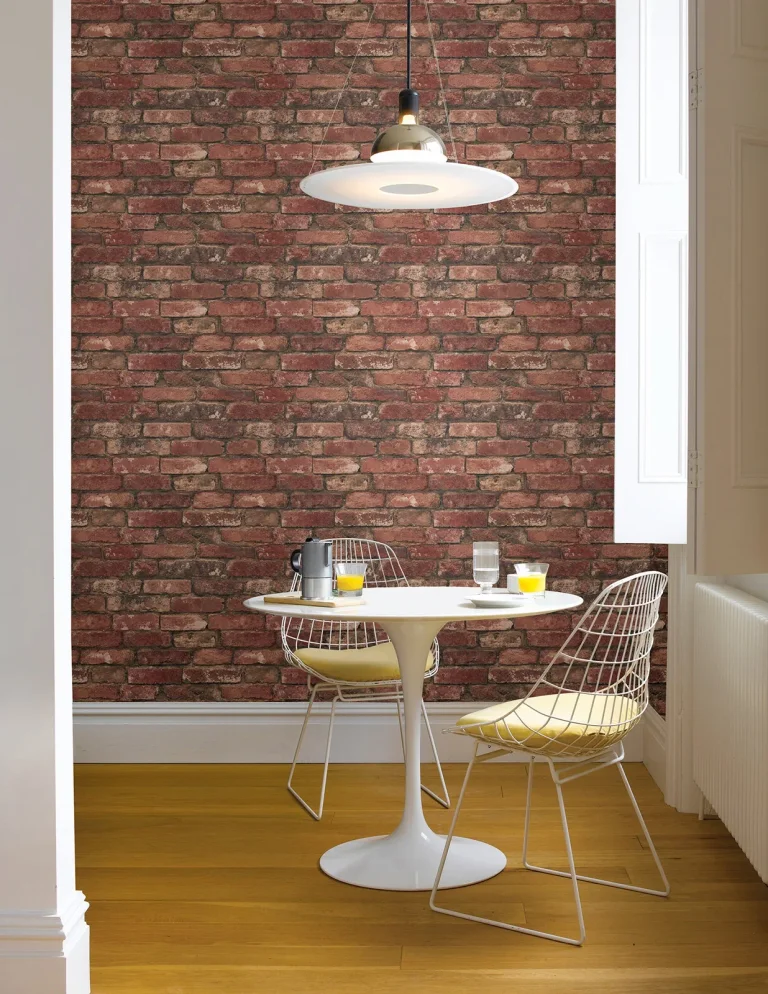 Debs Exposed Brick Wallpaper - Red