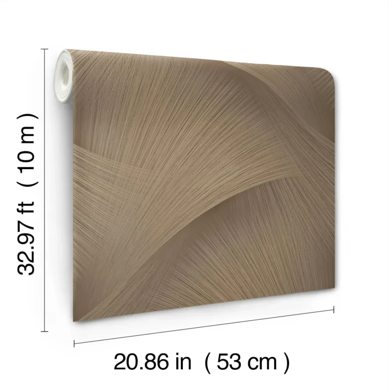 Etched Reeds Abstract Wallpaper - Coffee — Ảnh 5