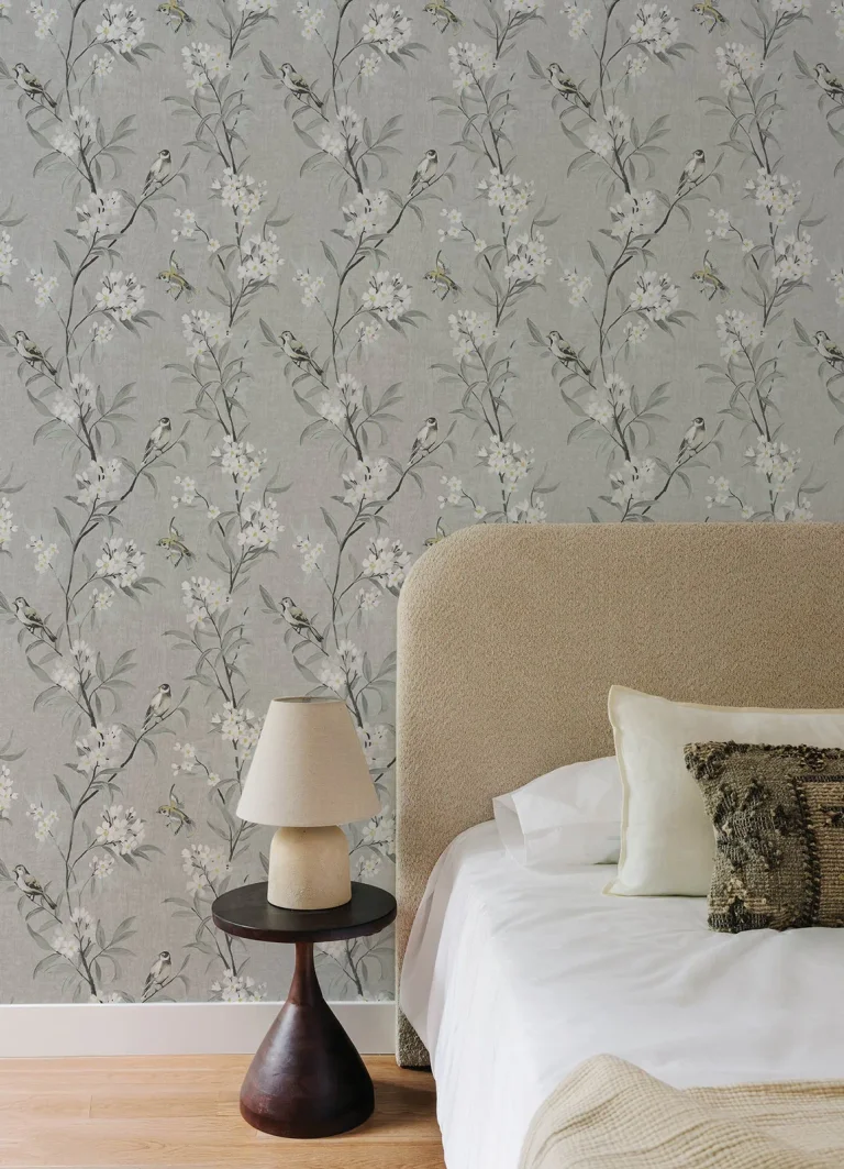 Chesapeake Tea Olive Finch Frolic Wallpaper - Gray — Ảnh 5