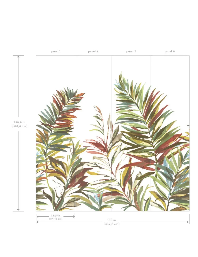 Swaying Palms Wallpaper - Rouge & Mink Mural — Ảnh 4