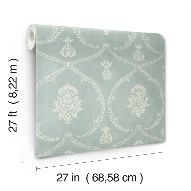 Ronald Redding Royal Damask Wallpaper - Jade — Ảnh 6