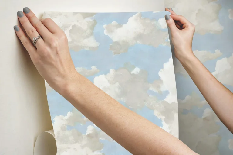 Clouds on Canvas Peel and Stick Wallpaper - Blue — Ảnh 3