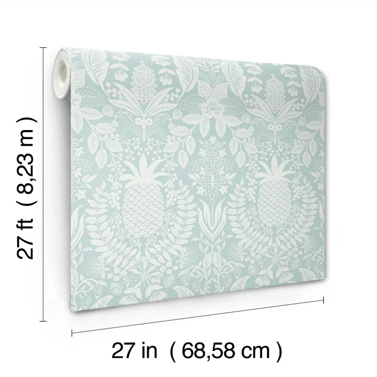 Rifle Paper Co. Pineapple Damask Wallpaper - Light Blue — Ảnh 7