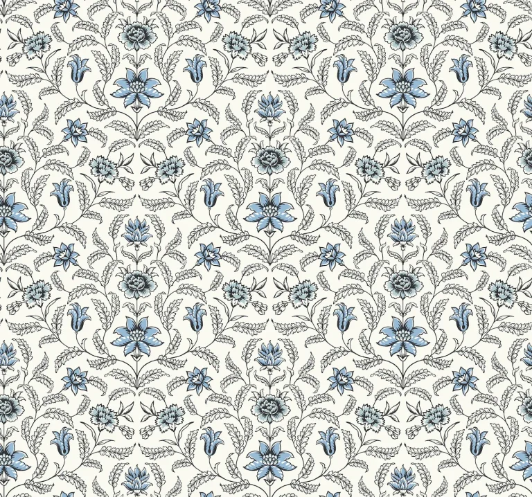 Vintage Blooms Wallpaper - Blue — Ảnh 3
