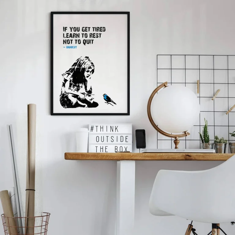 Banksy - "If You Get Tired" Poster - 80 x 60cm — Ảnh 2