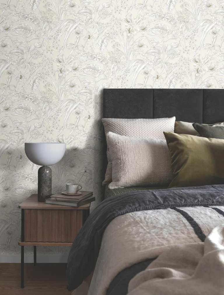 Orchid Conservatory Toile Wallpaper - Beige/Taupe — Image 7