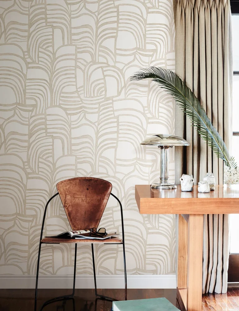 Nikki Chu Featherwork Peel and Stick Wallpaper - Linen — Ảnh 5