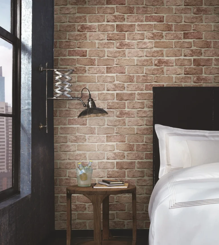 Stretcher Brick Peel and Stick Wallpaper - Red — Image 5