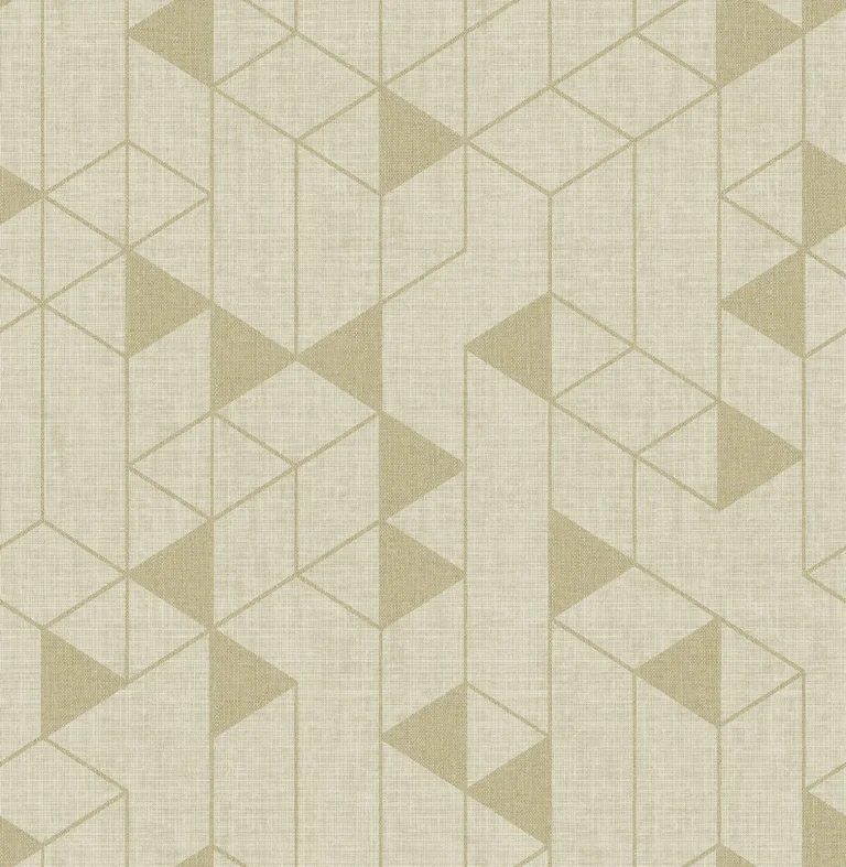 Fairbank Linen Geometric Wallpaper - Gold — Ảnh 2