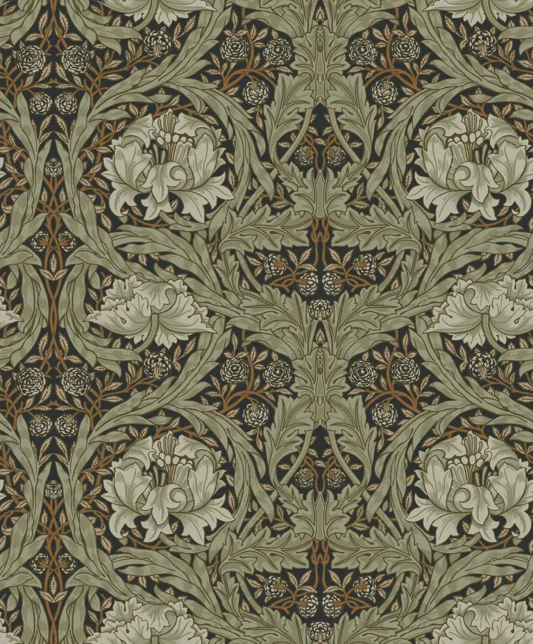 African Marigold Floral Wallpaper - Black — Ảnh 2