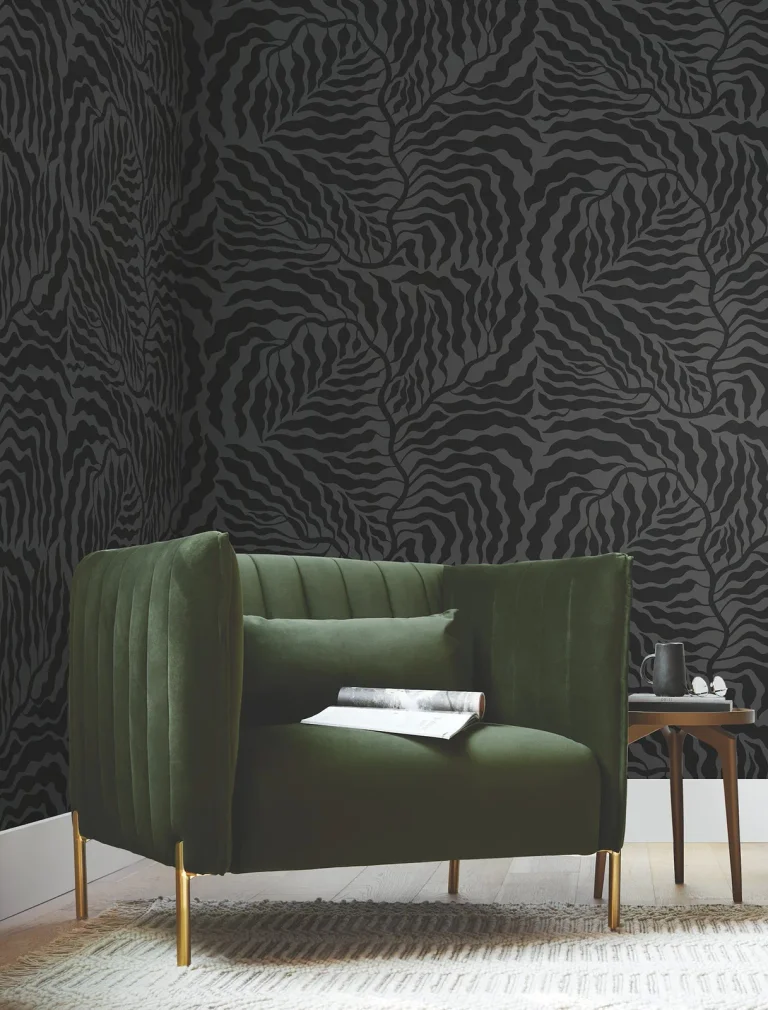 Fern Fronds Wallpaper - Black — Image 7