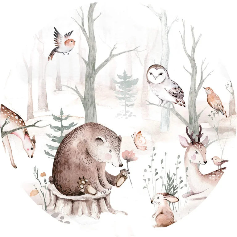 Forest Animal Friends - Wall Mural 5510 - 8 Panel - 384cm x 260cm — Ảnh 4