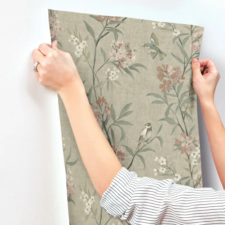 Chesapeake Tea Olive Finch Frolic Wallpaper - Green — Ảnh 2