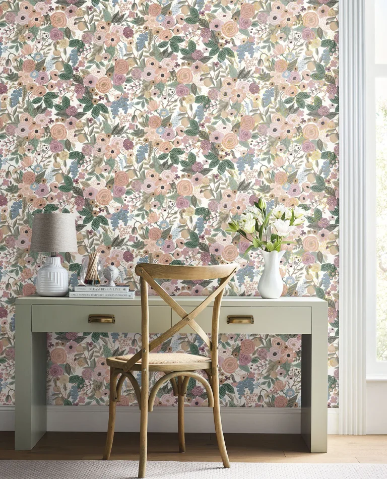 Rifle Paper Co. Garden Party Peel and Stick Wallpaper - Blush Multi — Ảnh 3
