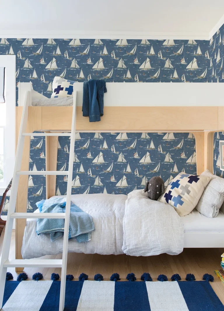 Chesapeake Leeward Sailboat Wallpaper - Navy — Ảnh 3
