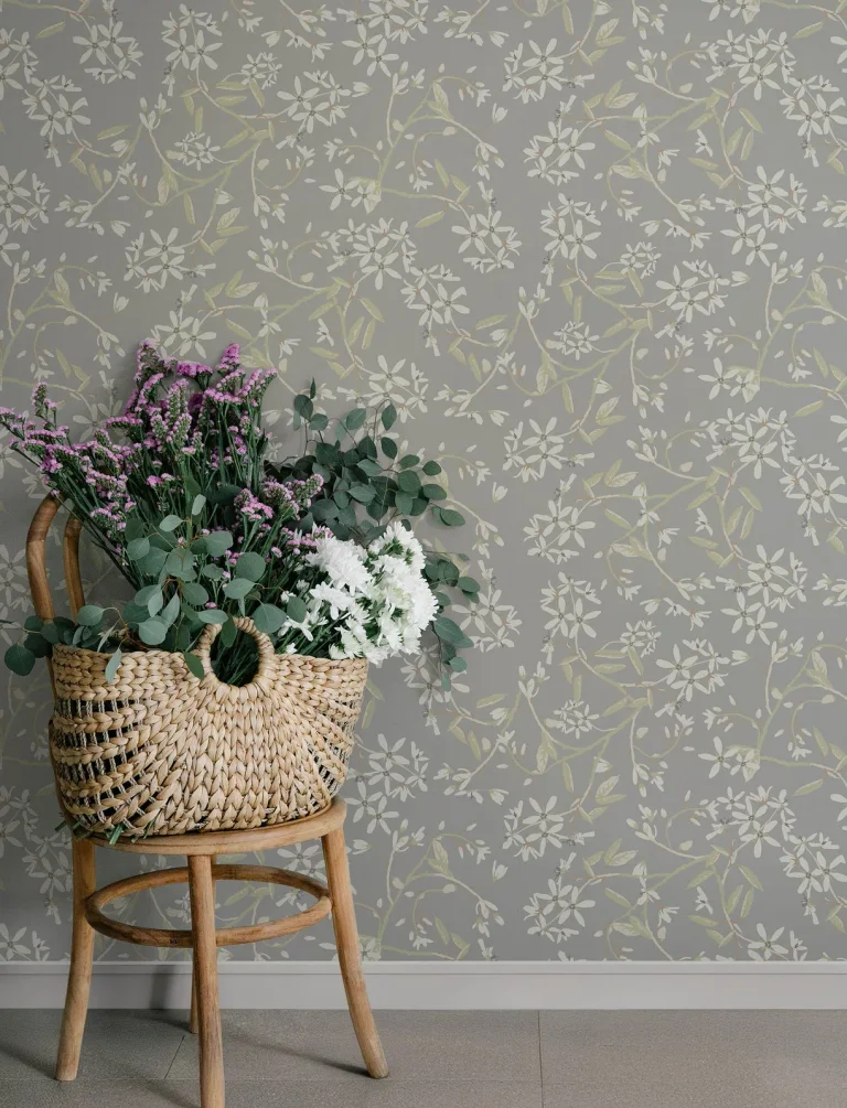 Paradis Bouquet Toss Wallpaper - Slate — Image 2