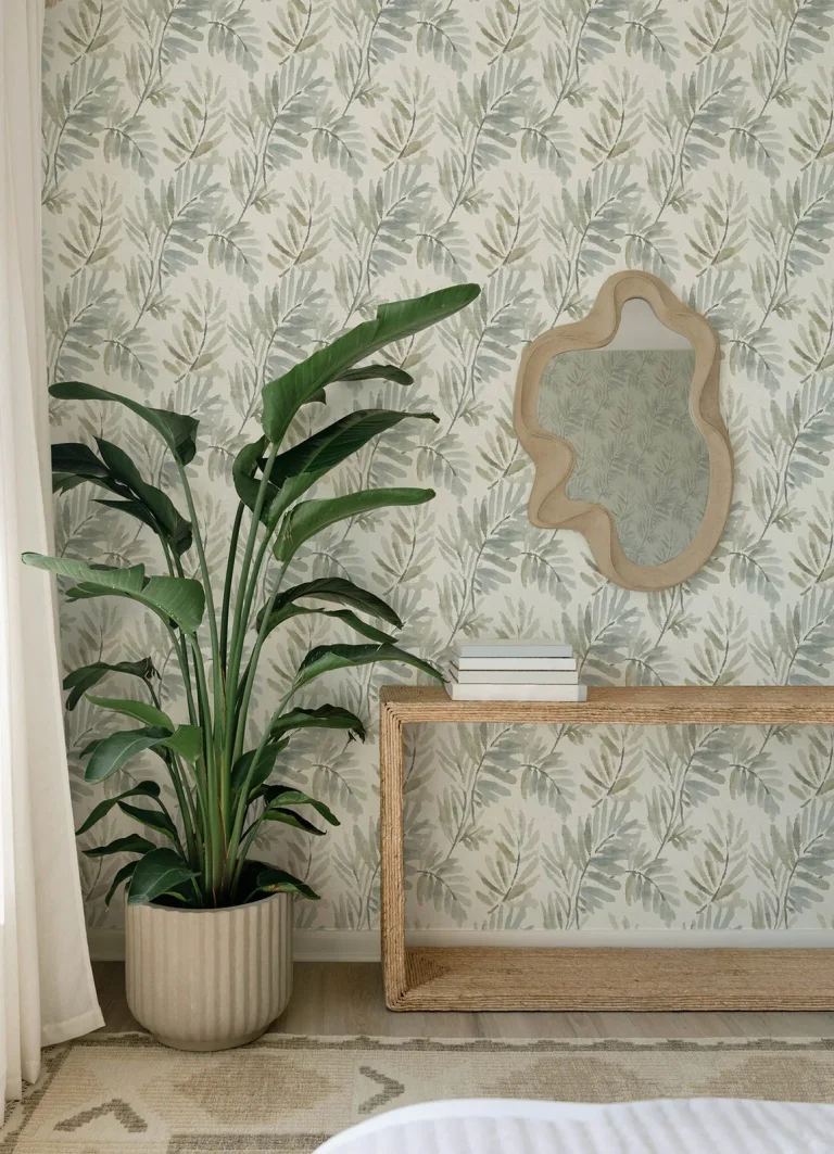 Serenade Ferns Wallpaper - Aqua — Ảnh 2