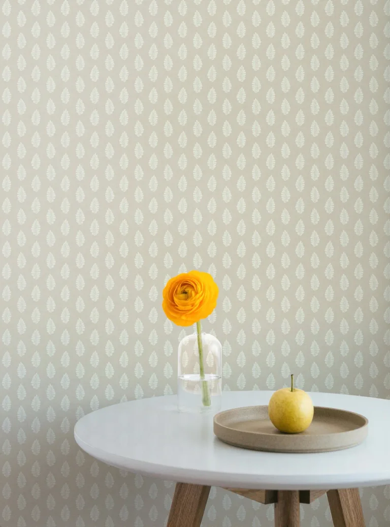 Leaf Pendant Wallpaper - Linen — Ảnh 4