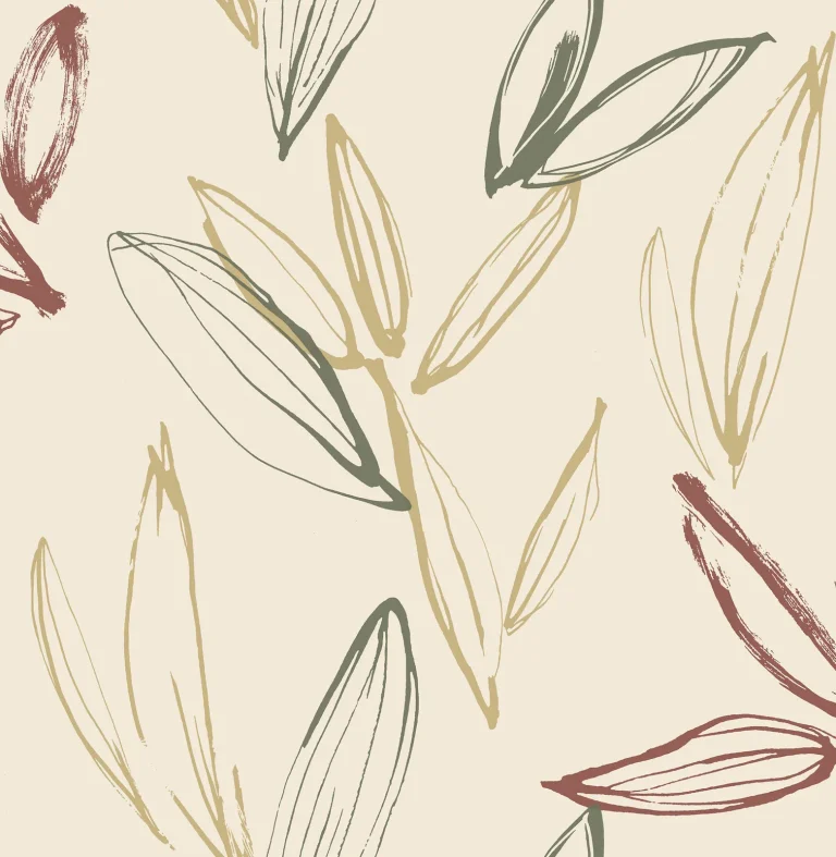 Kenia Leaf Toss Wallpaper - Cream/Red/Green — Ảnh 2