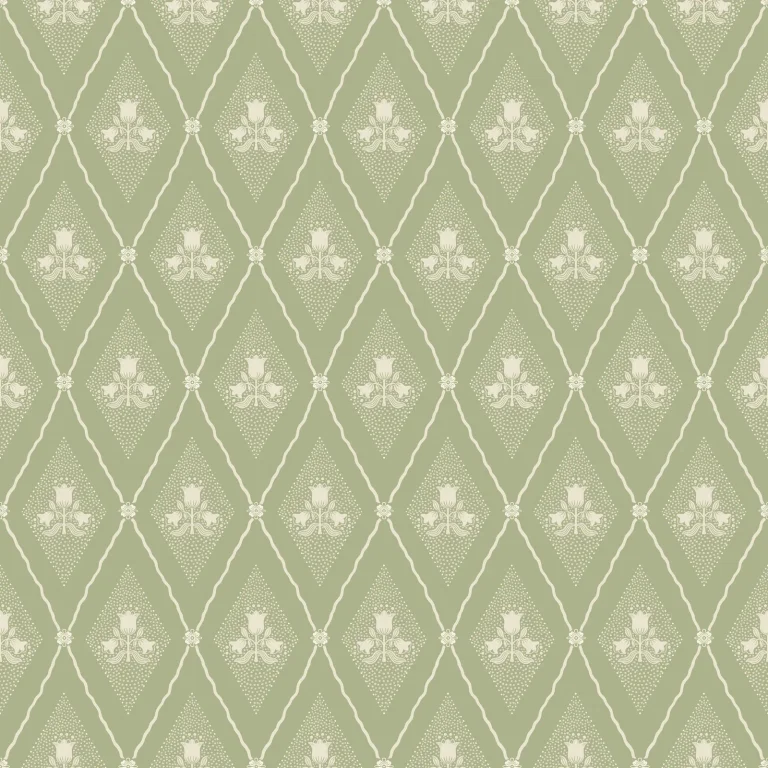 Alma Diamond Floral Wallpaper - Moss — Image 3