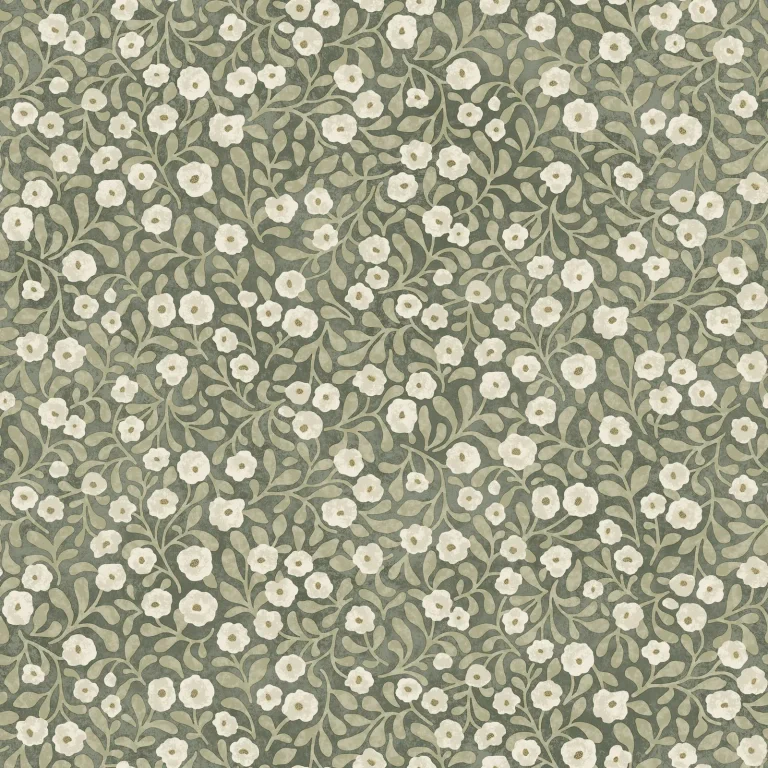 Chesapeake Poppy Trail Floral Wallpaper - Green — Image 3