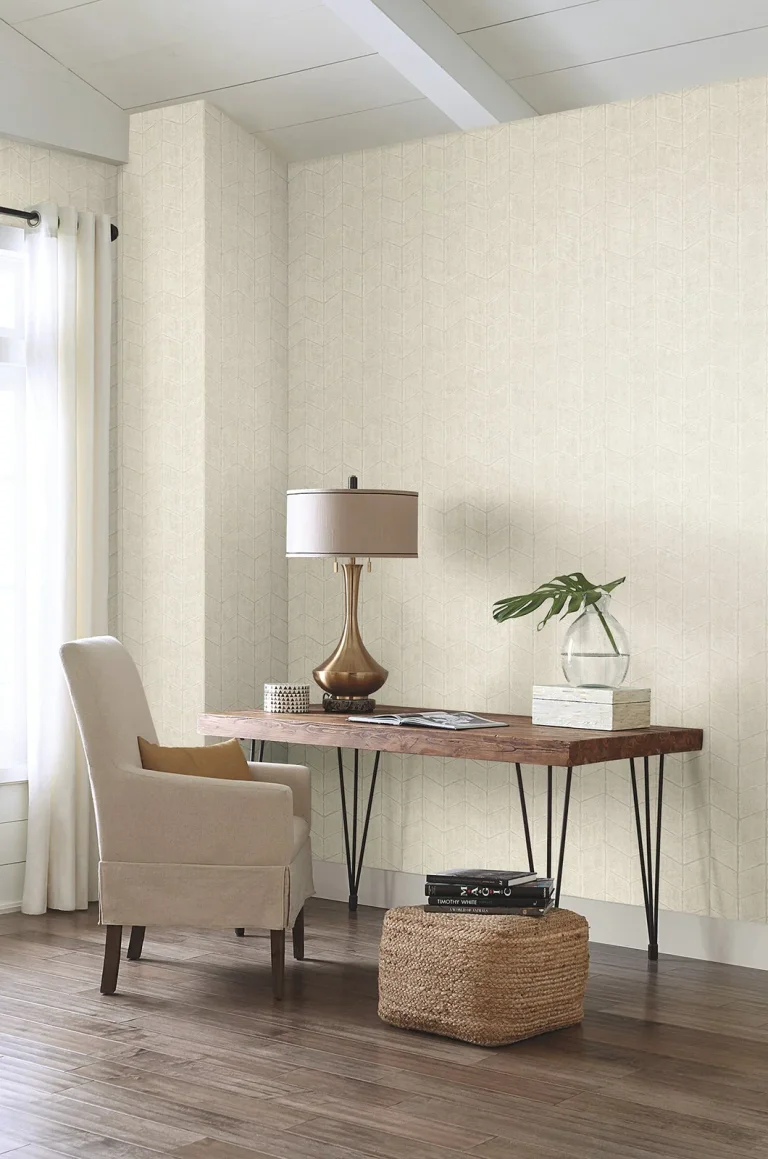 Flatiron Geometric Wallpaper - Oyster — Ảnh 5