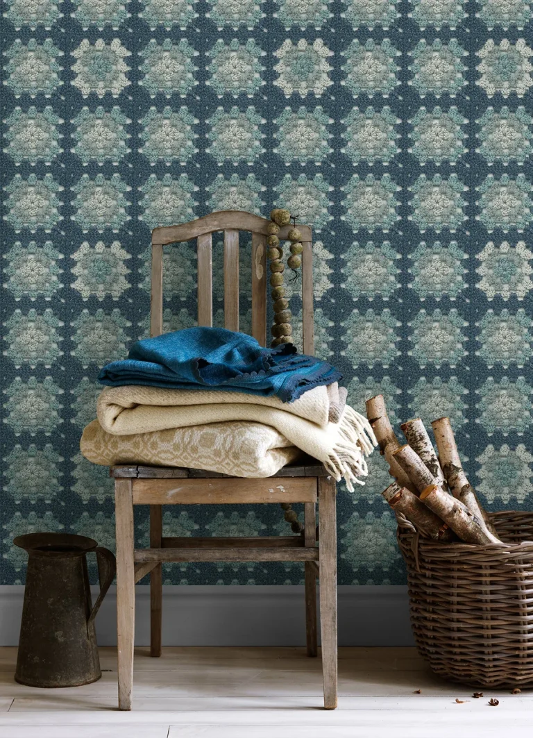 Chesapeake Maud Crochet Geometric Wallpaper - Blue — Ảnh 5